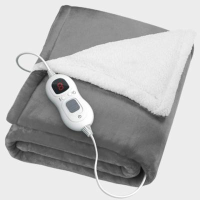 China Good Prices Eelecric Washable Soft Plush Sherpa Flannel Anti-Static Heated Electric Heated Throw Blanket Blanket For Winter for sale