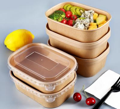 China 500ml Rectange Recyclable Paper Food Container, Food Paper Box, Paper Takeout Container for sale