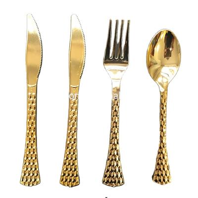 China PlasticGold Disposable Heavy Duty Disposable Cutlery For Parties Weddings And Catering Events for sale