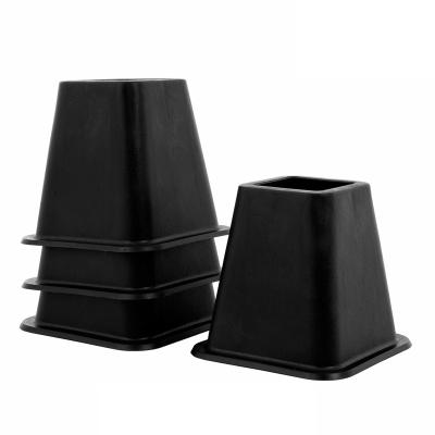 China SUPER QUALITY Contemporary 5 To 6 Inch Black Bed Risers, Helps You Storage Under Bed 4 Packs for sale