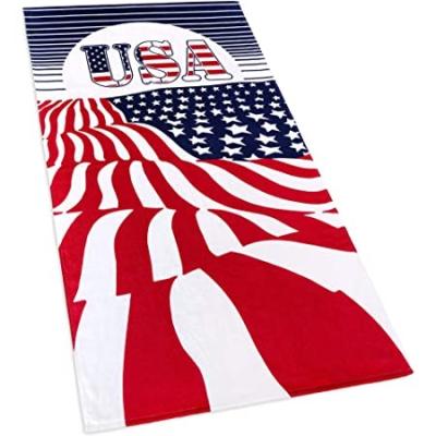 China Best Selling Popular Microfiber Printed Soft Lady Omni-dry Design Beach Towel USA America Beach Towel for sale