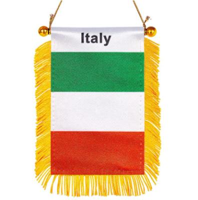 China 3 x 5 Inch Small Italy Flag Italian Window Flag Mini Car Flags Banners Rearview Hanging Mirror for sale