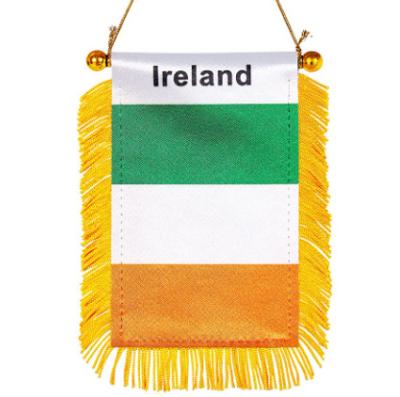 China 3 x 5 Inch Ireland Flag Irish Window Flag Small Mini Car Flags Banners Rearview Mirror Hanging Decoration for sale