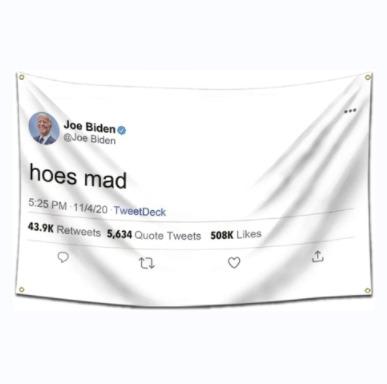 China The Flying Hoe Joe Flag Biden Tweet Funny Crazy 3x5ft for sale