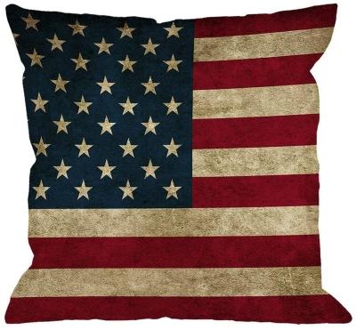 China Vivid colors & Patriotic 4th July Decorations Independence Day Decor Clear Home Square Picture American Flag American Flag Pillow Case for sale