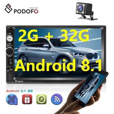 China Android 8.1 Android 8.1 Car Stereo GPS Navigation Podofo 2 Autoradio+Rear WiFi BT Mirrorlink 2+32G Autoradio+Rear View Camera for sale