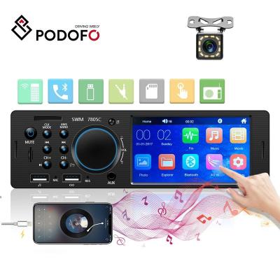 China Podofo 1 Din Car Radio BT FM Multimedia Stereo MP3 MP5 Player 4.1