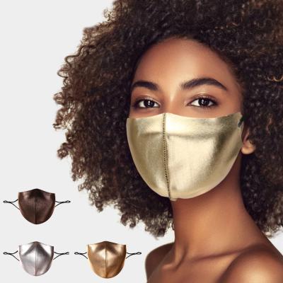 China Popular fashion simple reusable mouth washable mouth party fashion gold color breathable face-mask facemask fast delivery for sale