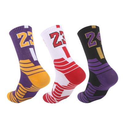 China Hot Selling High Elastic Cotton Athletic Sports Soccer Basketball Compression Socks For Men for sale