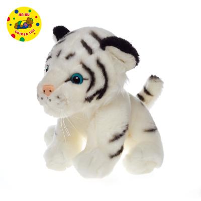 China New gift or promotion realistic soft Siberian white tiger plush stuffed doll plush simulation animal toys for sale