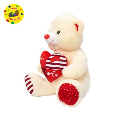 China Beige Teddy Bear plush toy of the best gift or promotion valentines days gift love heart for sale for sale