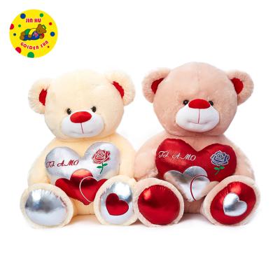 China Custom Cute Valentines Gifts Promotion Size Giant Teddy Bear Stuffed Toys Gift Or Plush Toy With Heart for sale