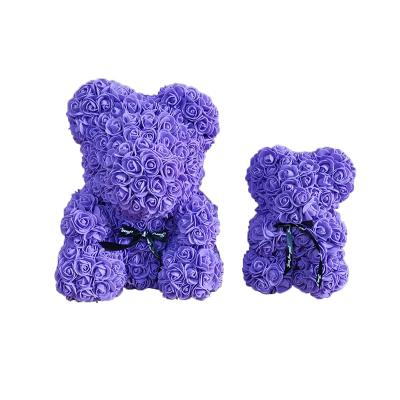 China Artificial Flower Plush Customized Teddy Flower Rose Bear For Gift for sale