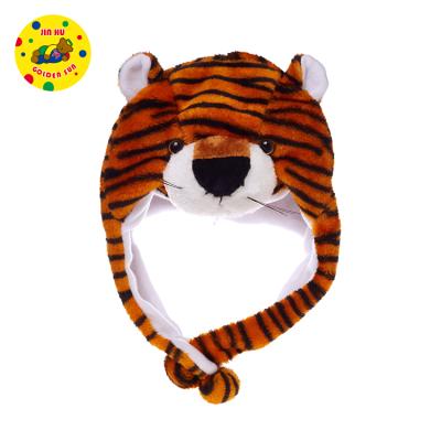 China COMMON Plush Ear Hat Tiger Animal Movable Hat Jumping Movable Hat For Kids for sale