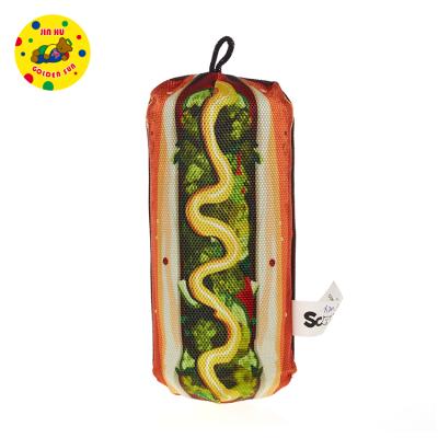 China Wholesale Viable Pet Toy Sandwich Plush Squeaky Dog Toy For Puppy for sale