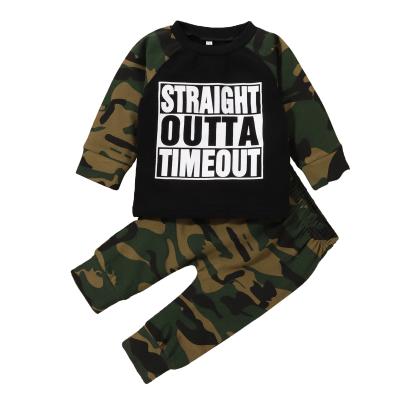 China Military Children's Fashion Round Collar Print Camouflage Jacket And Camouflage Pants Summer Drop Boys Set for sale