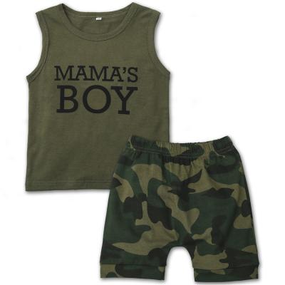 China 2020 Summer Breathable Gear T-shirt Pants Kids Boys Clothes Sleeveless Top Set for sale