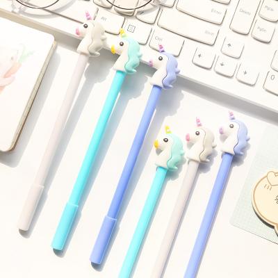 China office & School Pen Cute Korean Cartoon Unicorn Shape School Student Gel Pens Stationery Supplies 0.5mm Black Ink for sale