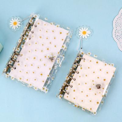 China A7 A6 Cute Kawaii PVC 6 Ring Binder Spiral Daisy Diary Notebooks Stationery Supplies for sale