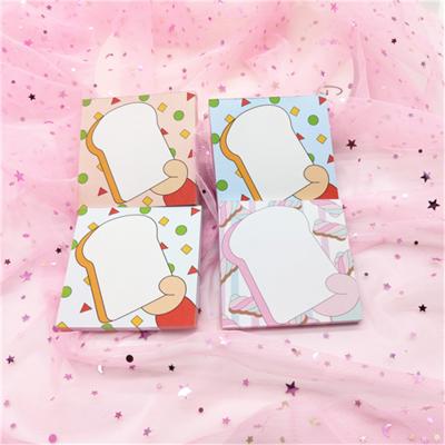 China Kawaii Cute Self Adhesive Japanese Toast Bread Notepad Notepad Set Customize Stationery Can Tear 80 Sheets for sale