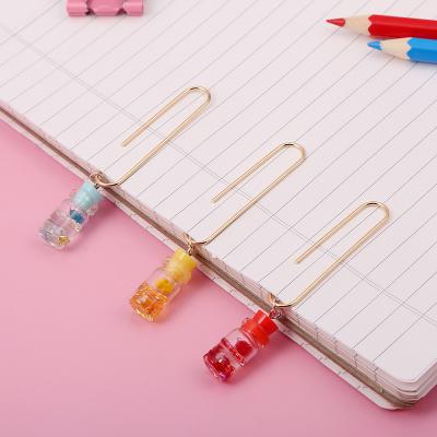 China 3 Pcs Simple Cute Creative Paper Clips Metal Drift Bottle Locator Paperclip Student DIY Supplies for sale