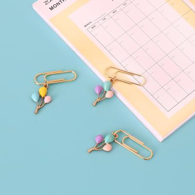 China Creative Metal Shape Color Balloon Paper Clip Student Marker Tassel Clip Supplies Paper Clips 1 Pcs for sale