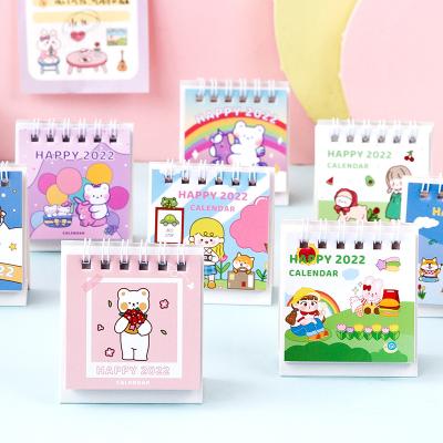 China Binding Cute Portable Student Mini Coil Desk Calendar 2022 Cartoon Desk Calendar for sale