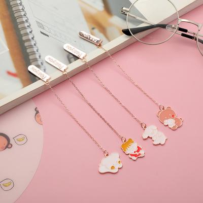 China Metal Europe Cartoon Student Stationery Pendant Bookmark Creative Cute Pendent Small Bookmark Animal Personality for sale