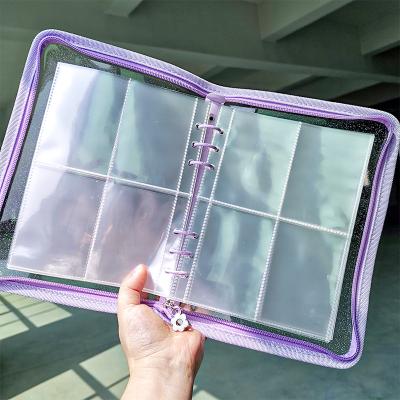 China Creative Loose-leaf Grid Transparent Notebooks Refill 6 Refill 6 Hole PP Photo Album Page Storage Accessory Bag A5 for sale