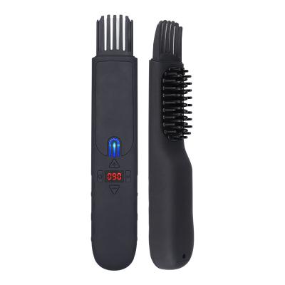 China Salon + Home Best Gift Quickly Heated Multiple Men's Hair Care Straightener Brush Cordless Electric Hair Beard Straightening Comb for sale