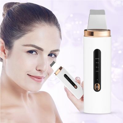 China Portable Ion Peeling Electric Face Cleaning Dead Skin Spatula EMS DEEP CLEANING Ultrasonic Skin Scrubber for sale