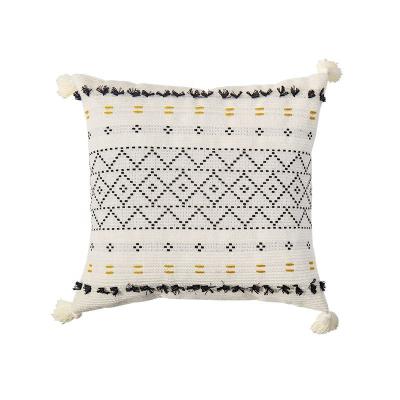 China Geometric Patterned Bohemian Style Woven Pillowcases Four-color Woven Pillowcases Tassel Pendant Sofa Trim Pillow Back-to-Back Home Decor Anti-Static for sale