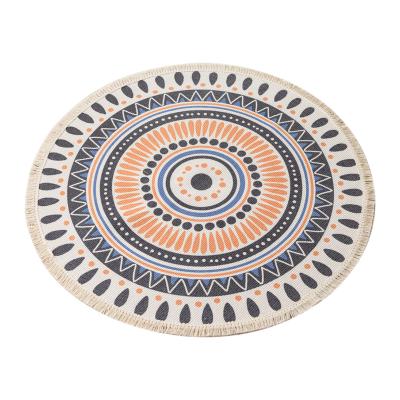 China Nordic Washable Style Carpet Cotton Round Yarn Woven Tack Rug Home Decor Bedroom Decoration Large for sale