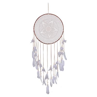 China From India Bauhinia Handmade Flower Large Ring Dream Catcher Beige Color 40CM More Color For Select And Bedroom Wall Hanging Wedding Party for sale