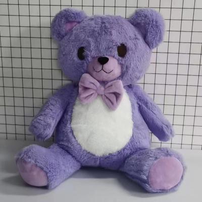 China SMALL QTY STUFFED MOQ and custom wholesale purple fur teddy bear romantic love plush toys and perfect gift for kids and friend for sale