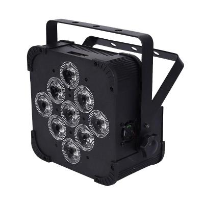 China LED Nightclub 9x18W/12x18W 6-in-1 Battery Operated and Wireless RGBWA+UV Par DMX Flat Light for sale