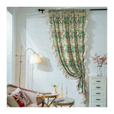 China Shading High Quality European Cotton Linen Tassels Factory Supply Design Hotel Blackout Decorative Custom Curtains For Living Room for sale