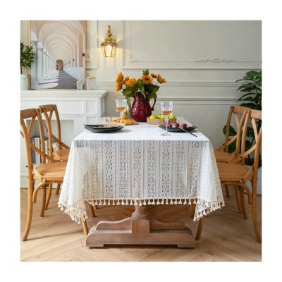 China Europe Factory Direct Selling Rectangle Cotton Linen Tablecloth Kitchen Wedding Party Dining Table Embroidered Home Decorations Retro for sale