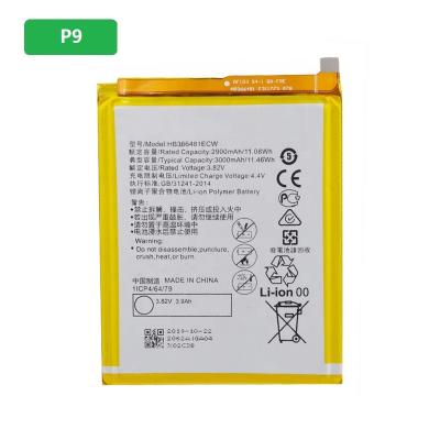 China Mobile phone for HW P9 battery quality HB366481ECW wholesale price real Li-ion 2900mAh polymer battery original cell phone replacement for sale