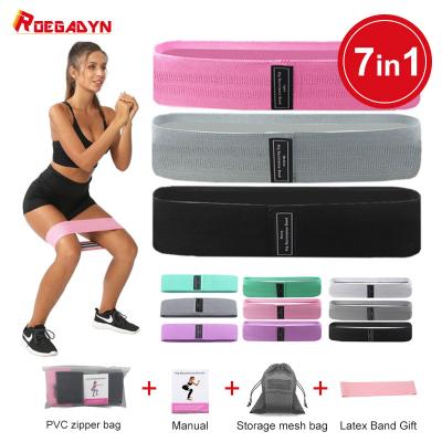 China High Elasticity Resistance Bands / Wearable / Durable OEM Drop Shipping 1Pcs Fitness Resistance Rubber Bands Hip Leg Booty Fabric Resistance Bands Set Elastic Band for Sport for sale