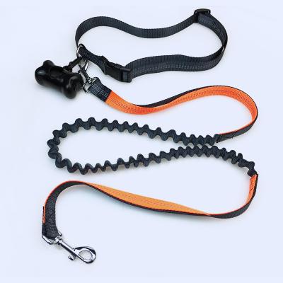 China Wholesale Reflective Nylon Woven Webbing Forming Retractable Long Hands Free Dog Leashes With Dog Poop Bag for sale