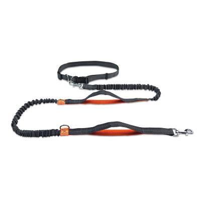 China Wholesale Reflective Nylon Woven Webbing Pet Training Retractable Hands Free Dog Leashes for sale