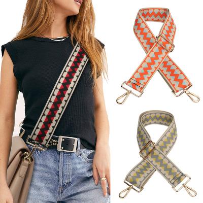 China Wholesale 5CM Wide Durable Woven Webbing Women Clip Accessories Belt Ties Cross - Body Bag Shoulder Strap for sale