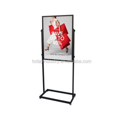 China Product Promotion Advertising Board Metal Poster Rack Sign Holder Floor Standing Display Rack For Shopping Mall for sale