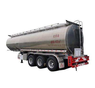 China Tri axle aluminum steel cooking oil stainless steel tank trailer truck/edible oil/tank semi trailer for sale