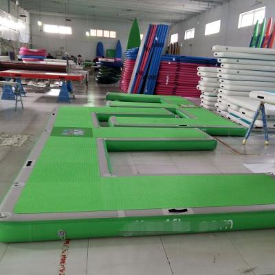 China Custom Inflatable Party Fishing Yoga Yoga Outdoor Outdoor Water Fun PVC Mat Drop Stitch Air Floating Dock for sale