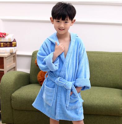 China Thermal Children's Bathrobe Cotton Padded Hooded Baby Bathrobe Cotton Baby Bathrobe Towel Pajamas Material for sale