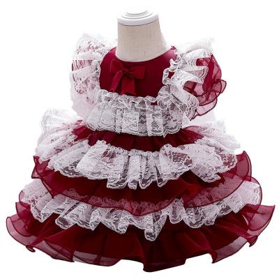 China Anti-wrinkle children's lace princess dance dress lace spanish short sheaths beautiful dress banquet stage event stage dress for sale