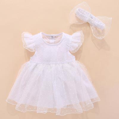 China Anti-wrinkle baby male skirt, 1 year old baby girl summer dress girl first birthday dress, bow dress for sale