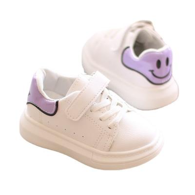 China Other 2021 Fashion Sports Smiley Face Pattern Little Girl White Casual Soft Unique Children Shoes for sale